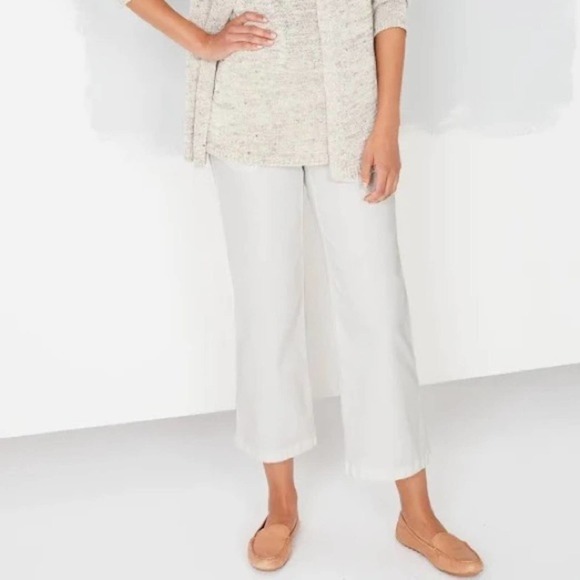 J. Jill Canvas Straight-Leg Crops Pants (Neutral) size 4 - Picture 1 of 5